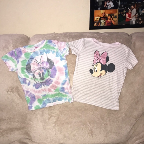Disney junior Minnie 3T set of two short sleeved shirts 💕 - Picture 1 of 8